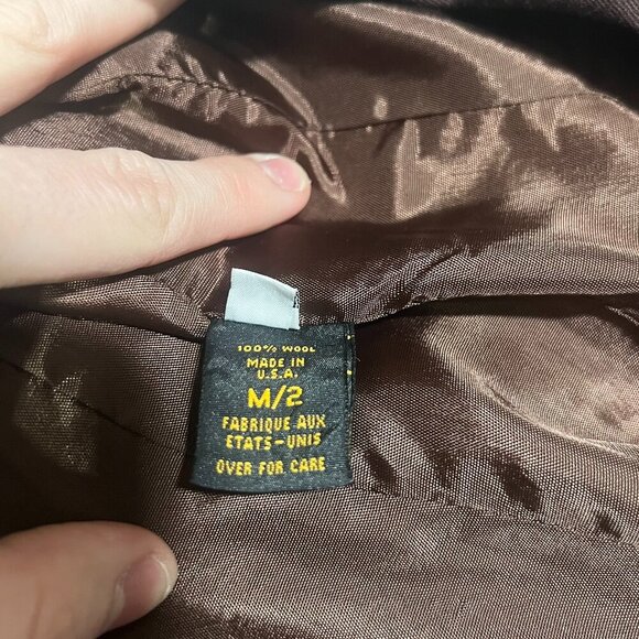 Express Vintage Wool Blazer Brown 2-Button Size 2 / Medium Office Work Preppy - Picture 7 of 8